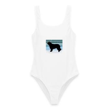 Katalanischer Schäferhund Hundeliebhaber Silhouette Retro Sonnenuntergang - Frauen Badeanzug - Weiß - Vorne - AI Model Female 172 dark (172cm)