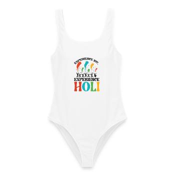 Happy Holi Grüße Hinduismus Indisches Fest - Frauen Badeanzug - Weiß - Vorne - AI Model Female 172 dark (172cm)