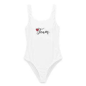 Team Heart - Women's Swimsuit - white - Front - AI Model Female 172 dark (172cm)