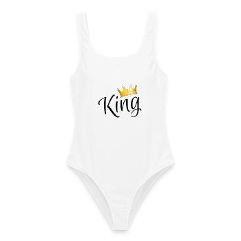 King mit Krone - Partnerlook für Paare - Frauen Badeanzug - Weiß - Vorne - AI Model Female 172 dark (172cm)