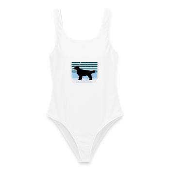 Field Spaniel Hundeliebhaber Silhouette Vintage Sonnenuntergang - Frauen Badeanzug - Weiß - Vorne - AI Model Female 172 dark (172cm)