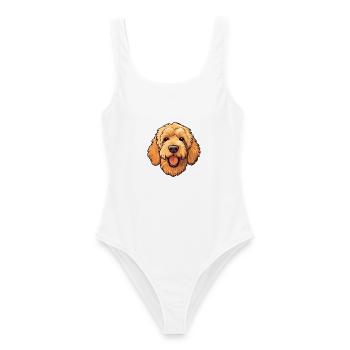 Goldendoodle Hunderasse Cartoon Kawaii Illustration - Frauen Badeanzug - Weiß - Vorne - AI Model Female 172 dark (172cm)