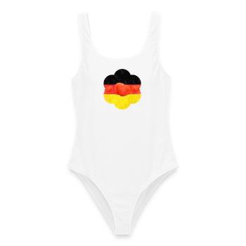 Deutschland Mohnblume - Frauen Badeanzug - Weiß - Vorne - AI Model Female 172 dark (172cm)