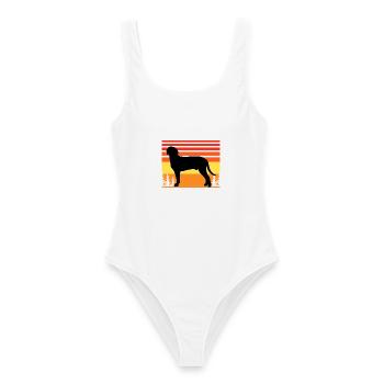 Austrian Black And Tan Hound Hund Silhouette Retro - Frauen Badeanzug - Weiß - Vorne - AI Model Female 172 dark (172cm)