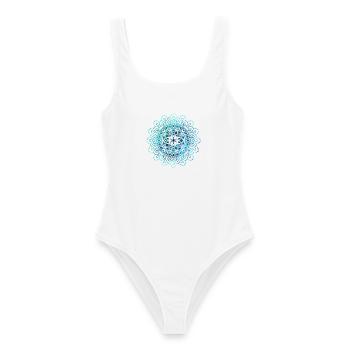 Mandala - Blau - Frauen Badeanzug - Weiß - Vorne - AI Model Female 172 dark (172cm)