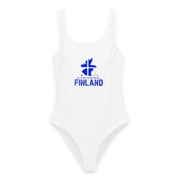 Finnland Finland Suomi - Frauen Badeanzug - Weiß - Vorne - AI Model Female 172 dark (172cm)