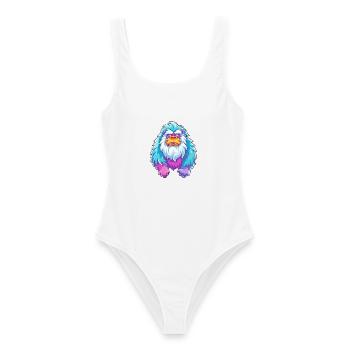 Yeti Buntes Aquarell Cartoon Kawaii Tier - Frauen Badeanzug - Weiß - Vorne - AI Model Female 172 dark (172cm)