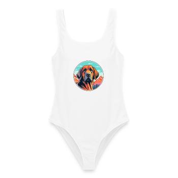 Armenische Gampr Hunderasse Karikatur Kawaii Aquarell - Frauen Badeanzug - Weiß - Vorne - AI Model Female 172 dark (172cm)