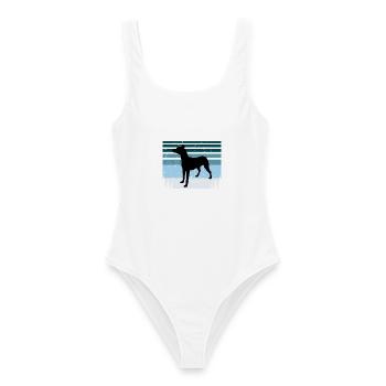 Andalusischer Jagdhund Hundeliebhaber Silhouette Retro Sonnenuntergang - Frauen Badeanzug - Weiß - Vorne - AI Model Female 172 dark (172cm)