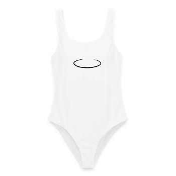Engel Ring Kreis Schwarz - Frauen Badeanzug - Weiß - Vorne - AI Model Female 172 dark (172cm)
