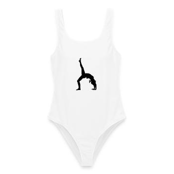 Gymnastik Tänzerin - Frauen Badeanzug - Weiß - Vorne - AI Model Female 172 dark (172cm)
