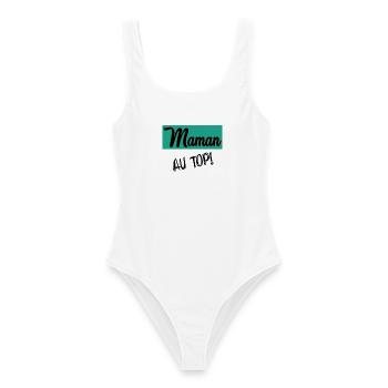 MAMA - Frauen Badeanzug - Weiß - Vorne - AI Model Female 172 dark (172cm)
