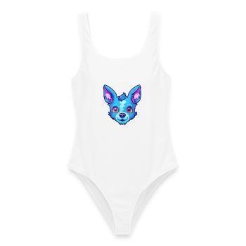 Blue Heeler Hunderasse Cartoon Kawaii Illustration - Frauen Badeanzug - Weiß - Vorne - AI Model Female 172 dark (172cm)
