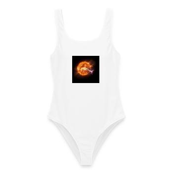 Feuriger Kometen-Print auf T-Shirt - Frauen Badeanzug - Weiß - Vorne - AI Model Female 172 dark (172cm)