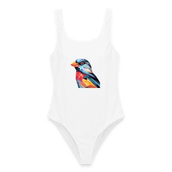 Fink Buntes Aquarell Tier Haustier Illustration - Frauen Badeanzug - Weiß - Vorne - AI Model Female 172 dark (172cm)