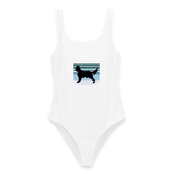 Irish Setter Hundeliebhaber Silhouette Vintage Sonnenuntergang - Frauen Badeanzug - Weiß - Vorne - AI Model Female 172 dark (172cm)