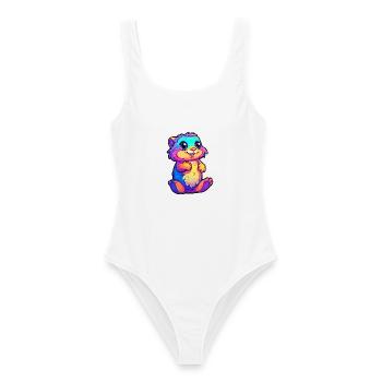 Gopher Buntes Aquarell Cartoon Kawaii Tier - Frauen Badeanzug - Weiß - Vorne - AI Model Female 172 dark (172cm)