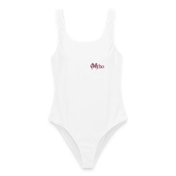 Hüfte Ortho hip hanche Implantat - Frauen Badeanzug - Weiß - Vorne - AI Model Female 172 dark (172cm)