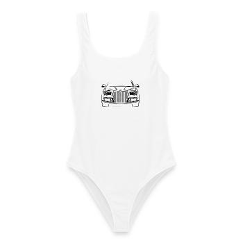 Aurus Dubai Silhouette - Frauen Badeanzug - Weiß - Vorne - AI Model Female 172 dark (172cm)