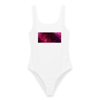 Pink Purple Nebula Wasserfarben - Frauen Badeanzug - Weiß - Vorne - AI Model Female 172 dark (172cm)