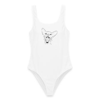 Chihuahua Power Nap - Frauen Badeanzug - Weiß - Vorne - AI Model Female 172 dark (172cm)