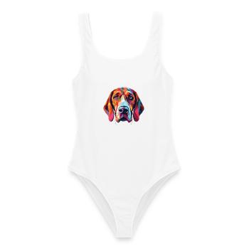 Bruno Jura Hund Rasse Aquarell Illustration - Frauen Badeanzug - Weiß - Vorne - AI Model Female 172 dark (172cm)