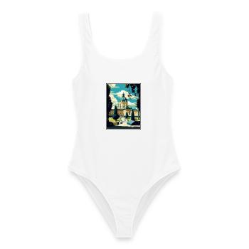 Melk Austria Vintage Reiseposter WPA Souvenir - Frauen Badeanzug - Weiß - Vorne - AI Model Female 172 dark (172cm)