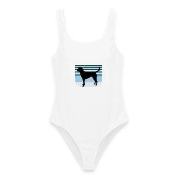 Beagle Harrier Hundeliebhaber Silhouette Vintage Sonnenuntergang - Frauen Badeanzug - Weiß - Vorne - AI Model Female 172 dark (172cm)