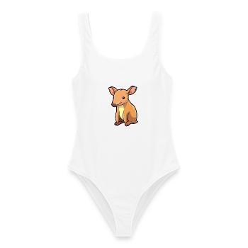 Erdferkel Niedliche Karikatur Kawaii Aquarell Tier Haustier - Frauen Badeanzug - Weiß - Vorne - AI Model Female 172 dark (172cm)