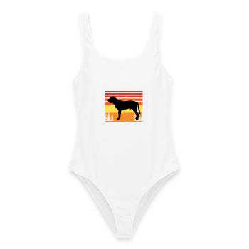 Broholmer Hundeliebhaber Silhouette Vintage Sonnenuntergang - Frauen Badeanzug - Weiß - Vorne - AI Model Female 172 dark (172cm)