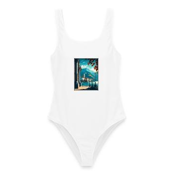 Locarno Schweiz Vintage Reiseposter Souvenir - Frauen Badeanzug - Weiß - Vorne - AI Model Female 172 dark (172cm)