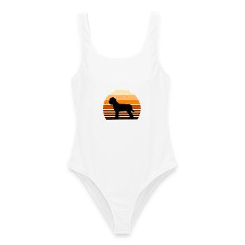 Lagotto Romagnolo Hund Liebe Silhouette Retro Sonnenuntergang - Frauen Badeanzug - Weiß - Vorne - AI Model Female 172 dark (172cm)