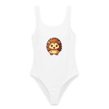 Igel Niedliche Karikatur Kawaii Aquarell Tier Haustier - Frauen Badeanzug - Weiß - Vorne - AI Model Female 172 dark (172cm)