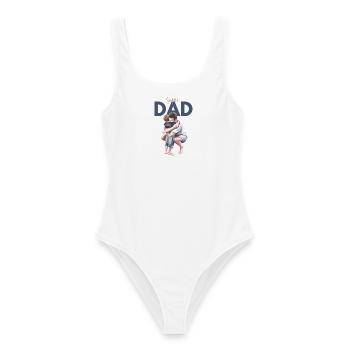 Super Dad - Frauen Badeanzug - Weiß - Vorne - AI Model Female 172 dark (172cm)