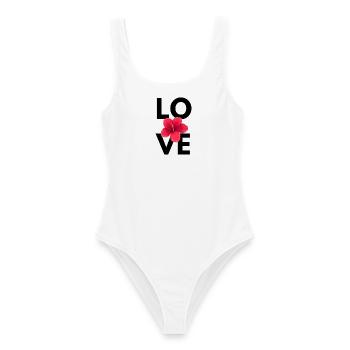Love Flower T-Shirt - Frauen Badeanzug - Weiß - Vorne - AI Model Female 172 dark (172cm)