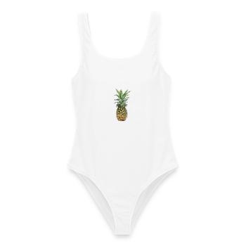 Ananas | Pineapple - Frauen Badeanzug - Weiß - Vorne - AI Model Female 172 dark (172cm)