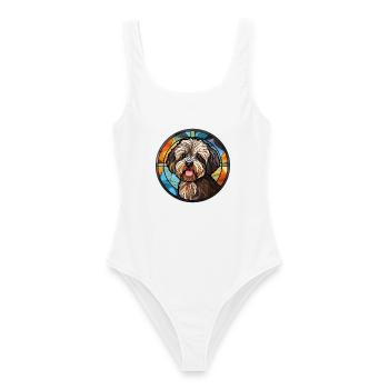 Havaneser Hunderasse Aquarellglas - Frauen Badeanzug - Weiß - Vorne - AI Model Female 172 dark (172cm)