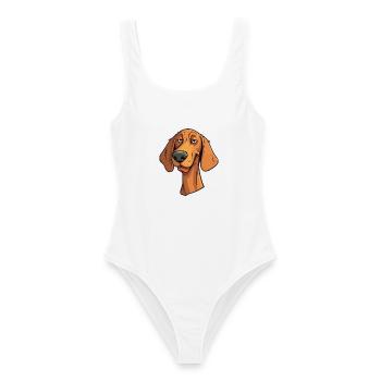 Dänische Broholmer Hunderasse Karikatur Kawaii Illustra - Frauen Badeanzug - Weiß - Vorne - AI Model Female 172 dark (172cm)