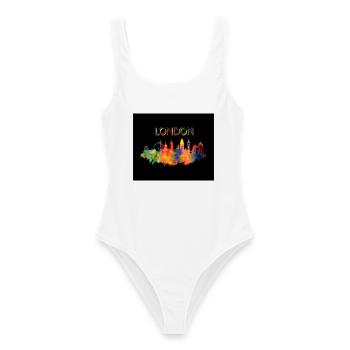 London Skyline - Frauen Badeanzug - Weiß - Vorne - AI Model Female 172 dark (172cm)
