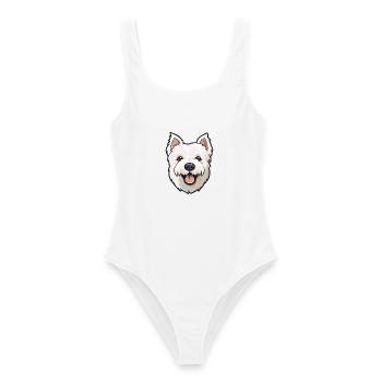 West Highland White Terrier Hunderasse Aquarell C - Frauen Badeanzug - Weiß - Vorne - AI Model Female 172 dark (172cm)