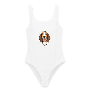 Treeing Walker Coonhound Hunderasse Aquarellwagen - Frauen Badeanzug - Weiß - Vorne - AI Model Female 172 dark (172cm)