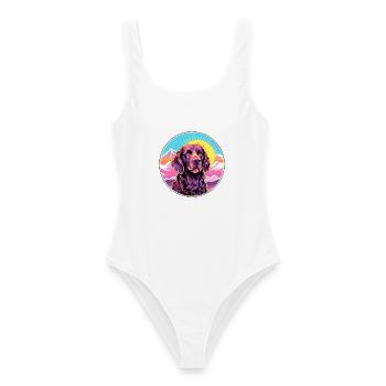 Pudelpointer Hunderasse Cartoon Kawaii Aquarell - Frauen Badeanzug - Weiß - Vorne - AI Model Female 172 dark (172cm)