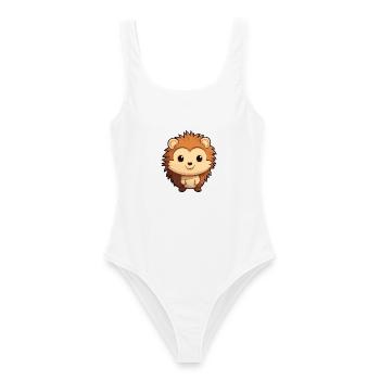 Igel Niedliche Karikatur Kawaii Aquarell Tier Haustier - Frauen Badeanzug - Weiß - Vorne - AI Model Female 172 dark (172cm)