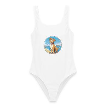 Lucas Terrier Hund Rasse Cartoon Kawaii Clipart Hund - Frauen Badeanzug - Weiß - Vorne - AI Model Female 172 dark (172cm)