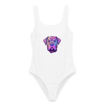 Perro de Presa Canario Hunderasse Cartoon Kawaii il - Frauen Badeanzug - Weiß - Vorne - AI Model Female 172 dark (172cm)