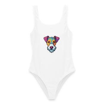 Chilenischer Foxterrier Hunderasse Cartoon Kawaii Abb. - Frauen Badeanzug - Weiß - Vorne - AI Model Female 172 dark (172cm)