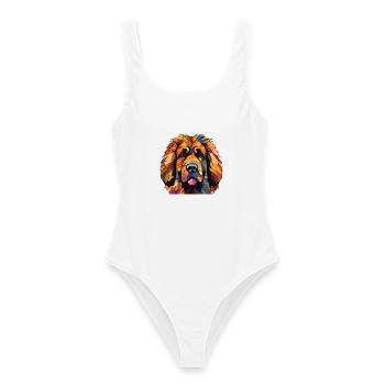 Leonberger Riesen Sennenhund Rasse Aquarell - Frauen Badeanzug - Weiß - Vorne - AI Model Female 172 dark (172cm)