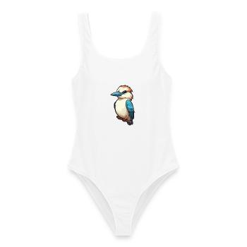 Kookaburra Cartoon Kawaii Aquarell Illustration - Frauen Badeanzug - Weiß - Vorne - AI Model Female 172 dark (172cm)