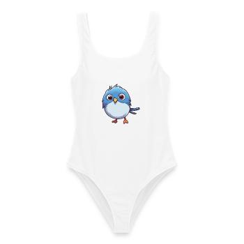 Fairywren Cartoon Kawaii Aquarellillustration - Frauen Badeanzug - Weiß - Vorne - AI Model Female 172 dark (172cm)