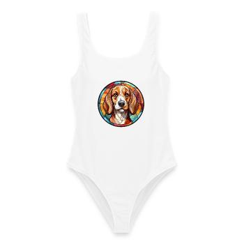Beagle Hunderasse Aquarellglas - Frauen Badeanzug - Weiß - Vorne - AI Model Female 172 dark (172cm)